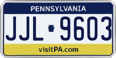 PA license plate JJL9603