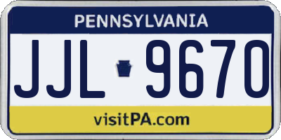 PA license plate JJL9670