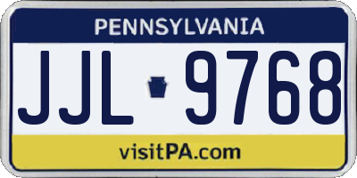 PA license plate JJL9768