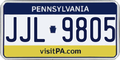 PA license plate JJL9805