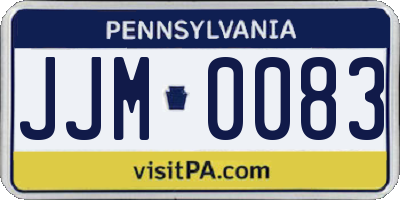 PA license plate JJM0083