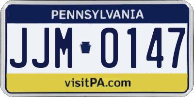 PA license plate JJM0147