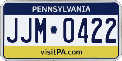 PA license plate JJM0422