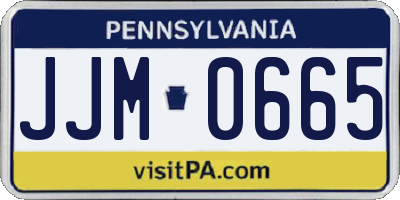 PA license plate JJM0665