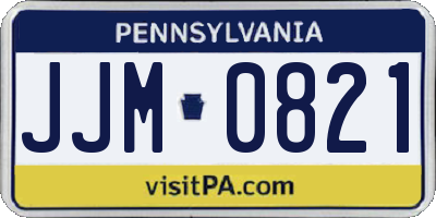 PA license plate JJM0821
