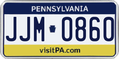 PA license plate JJM0860