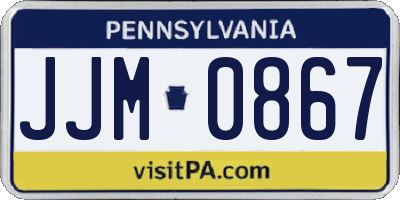 PA license plate JJM0867