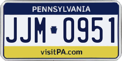 PA license plate JJM0951