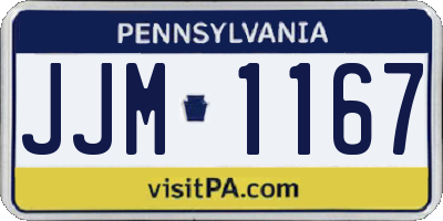 PA license plate JJM1167