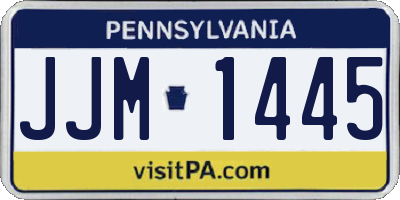 PA license plate JJM1445