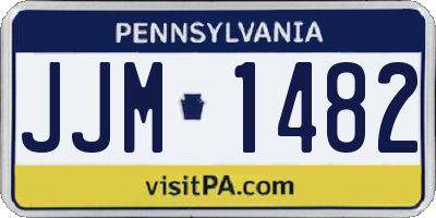 PA license plate JJM1482