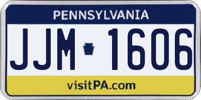 PA license plate JJM1606