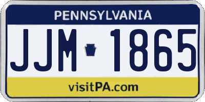 PA license plate JJM1865