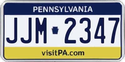 PA license plate JJM2347