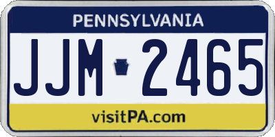 PA license plate JJM2465
