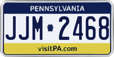 PA license plate JJM2468