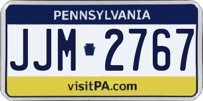 PA license plate JJM2767