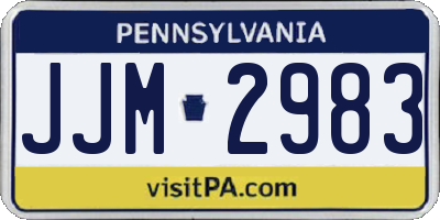 PA license plate JJM2983