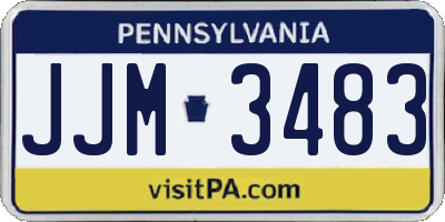 PA license plate JJM3483