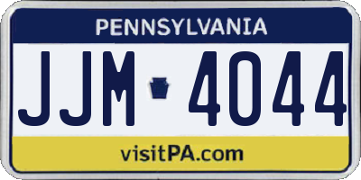 PA license plate JJM4044