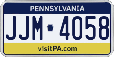 PA license plate JJM4058