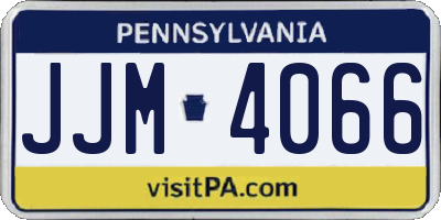 PA license plate JJM4066