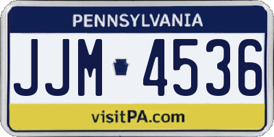 PA license plate JJM4536