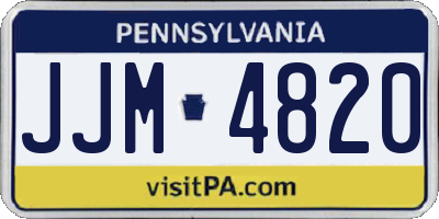 PA license plate JJM4820