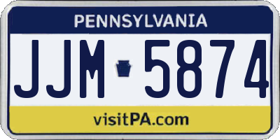 PA license plate JJM5874
