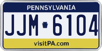 PA license plate JJM6104