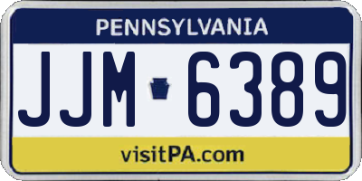 PA license plate JJM6389