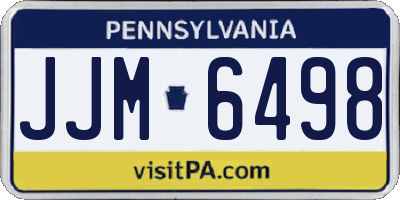 PA license plate JJM6498