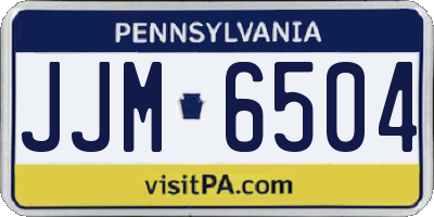 PA license plate JJM6504