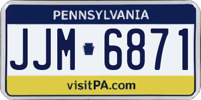 PA license plate JJM6871