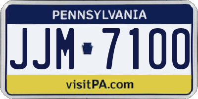 PA license plate JJM7100