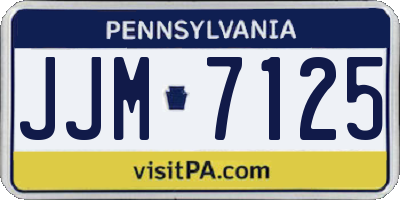 PA license plate JJM7125