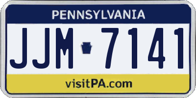 PA license plate JJM7141