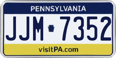 PA license plate JJM7352