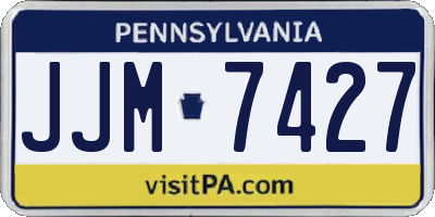 PA license plate JJM7427