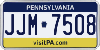 PA license plate JJM7508