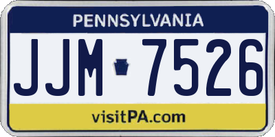 PA license plate JJM7526