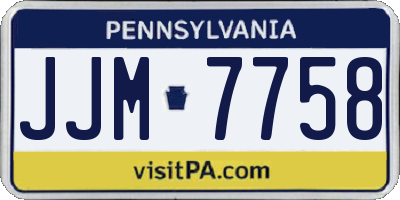 PA license plate JJM7758