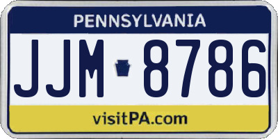 PA license plate JJM8786