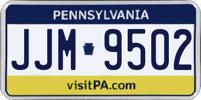 PA license plate JJM9502
