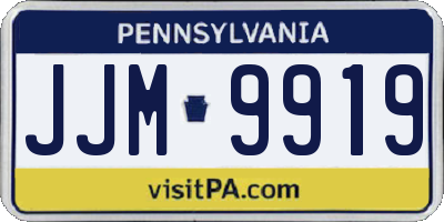 PA license plate JJM9919