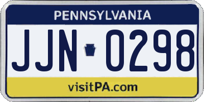 PA license plate JJN0298