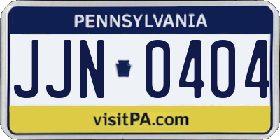 PA license plate JJN0404