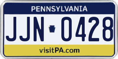 PA license plate JJN0428