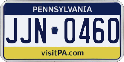 PA license plate JJN0460