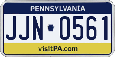 PA license plate JJN0561